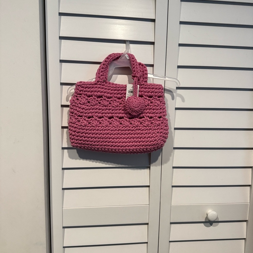 Pink Crochet Handbag